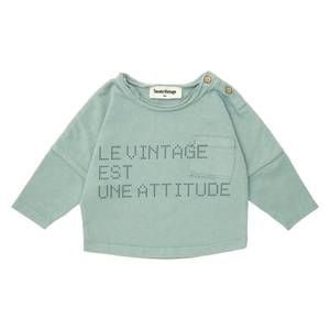 NEW TOCOTO VINTAGE kid's "attitude" t-shirt in green